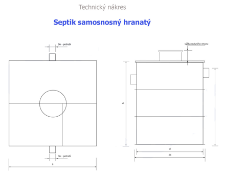 SEPTIK SAMONOSNÝ HRANATÝ - 2m³