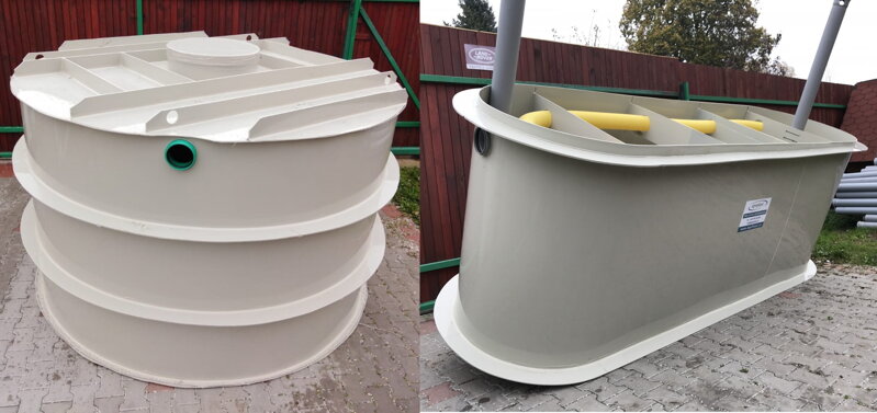 Septik samonosný kruhový - 15m3 (SSK15) + Zemní pískový filtr typ 15-17 osob (ZPF15-17)