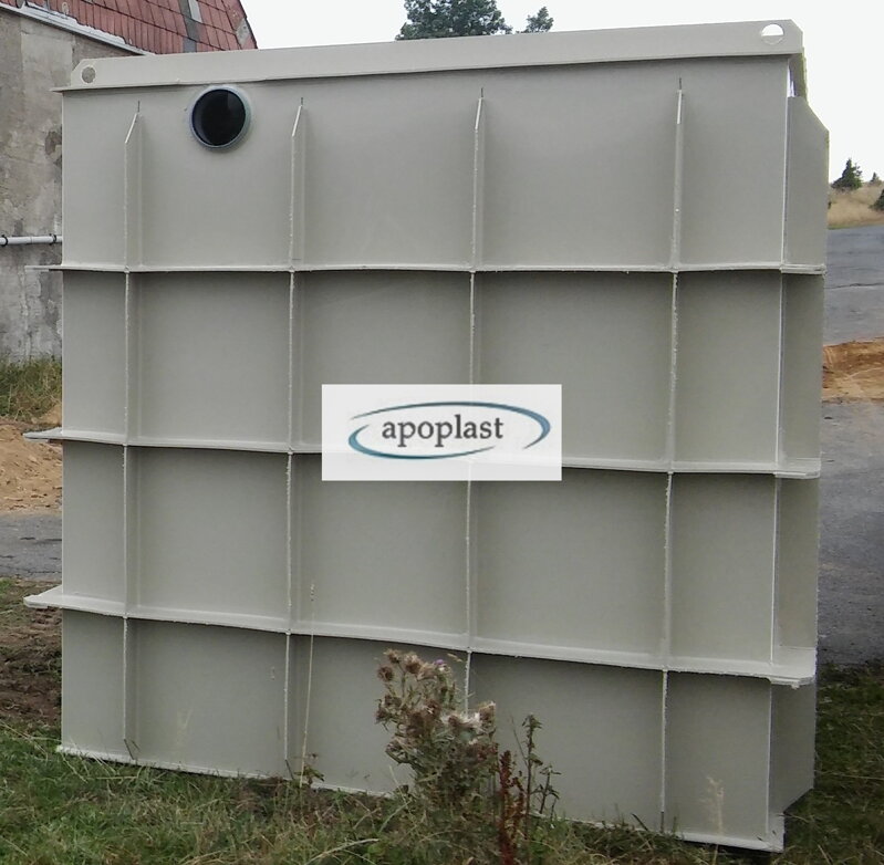 RETENČNÍ NÁDRŽ SAMONOSNÁ HRANATÁ  - 18 m3