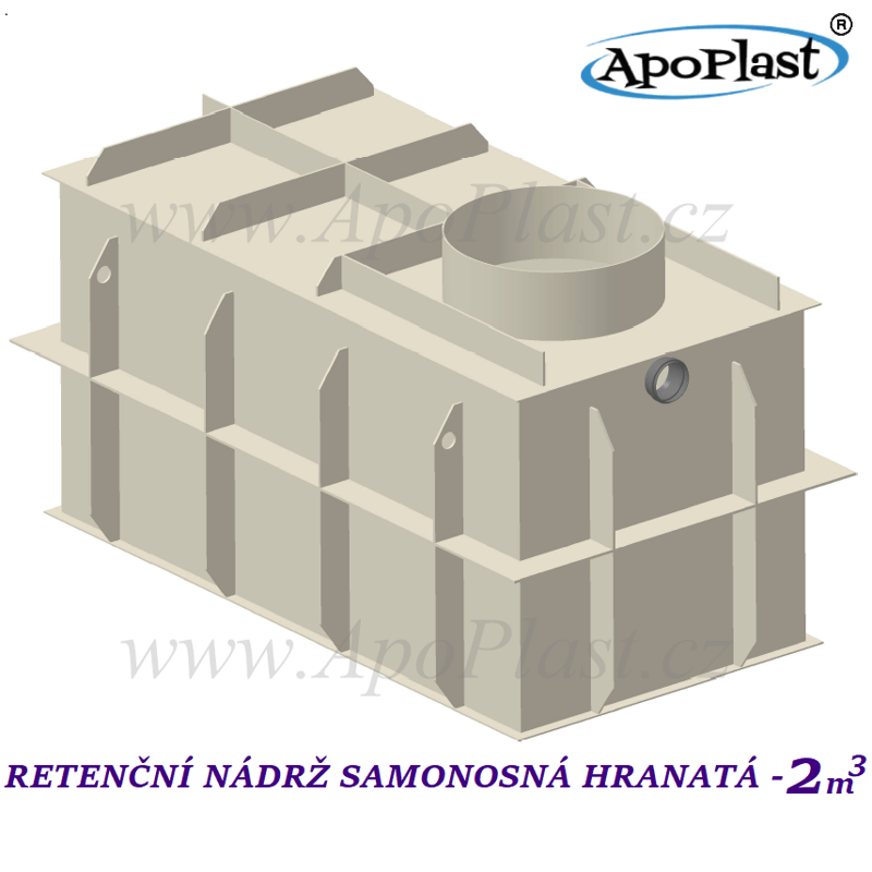 RETENČNÍ NÁDRŽ SAMONOSNÁ HRANATÁ - 2 m3