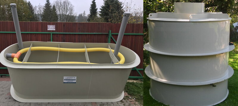 Septik samonosný kruhový-3m3 (SSK3) + Zemní pískový filtr typ 3-5 osob (ZPF3-5)