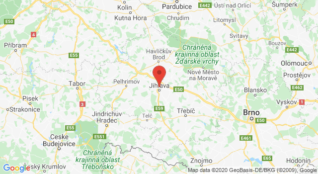 Google map: Sládkova 52, Jihlava